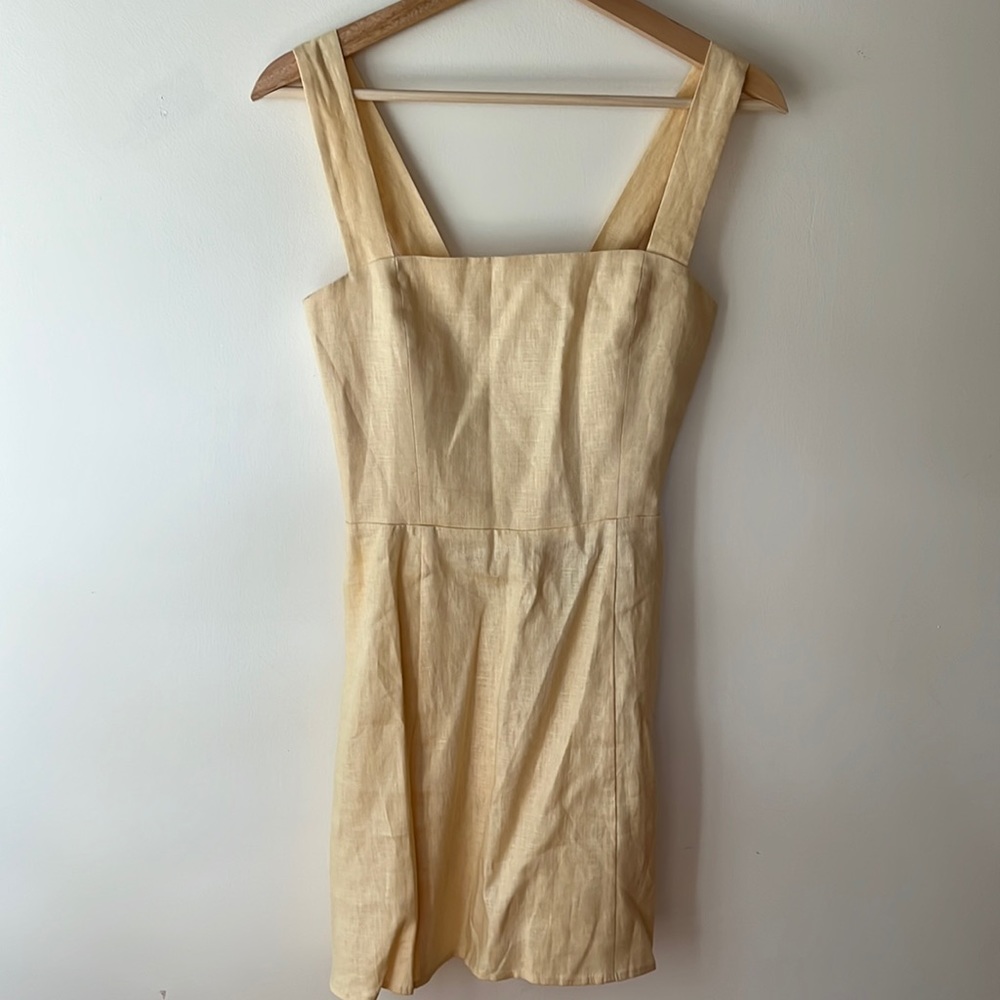 Yellow linen reformation dress
